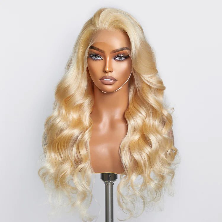 13×4 Honey Blonde 613 Color 10A Grade 613 Honey Blonde Body Wave Lace Front Virgin Human Hair Wigs √