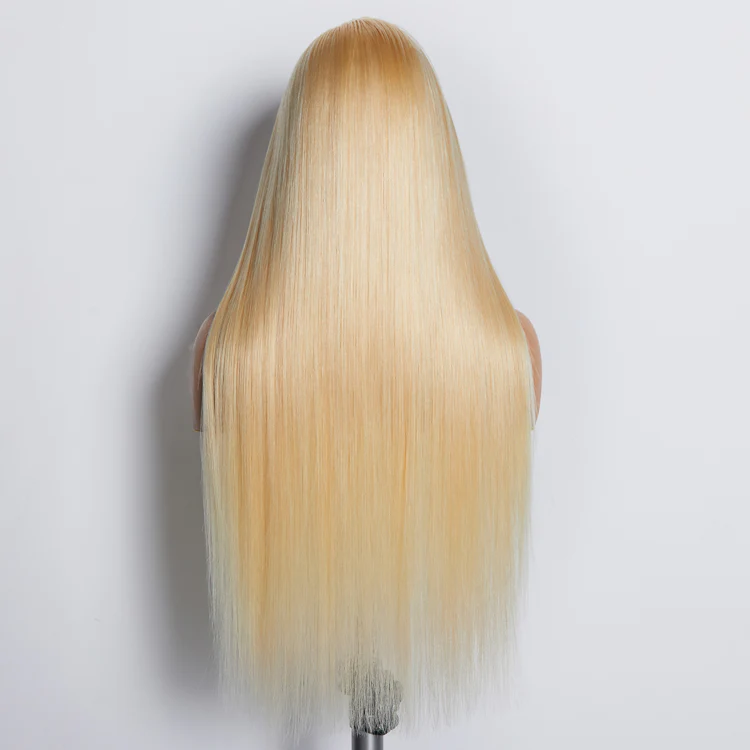 13×4 Honey Blonde 613 Color Human Hair Wigs Silky Straight Lace Frontal Wigs Pre-plucked Babyhair √