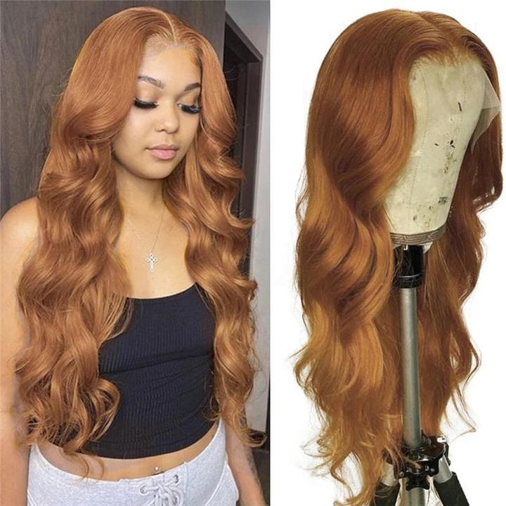 Body Wave Hair Lace Wigs #8 Chestnut Brown Color Lace Frontal Wig