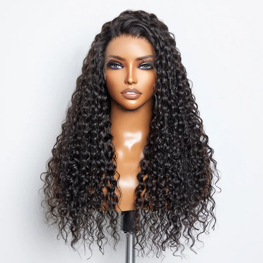 Water Wave Human Hair Lace Wigs 150% Density