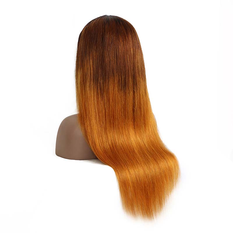 T1B/4/27 Ombre Color Human Hair Wigs Straight Lace Frontal Wigs √