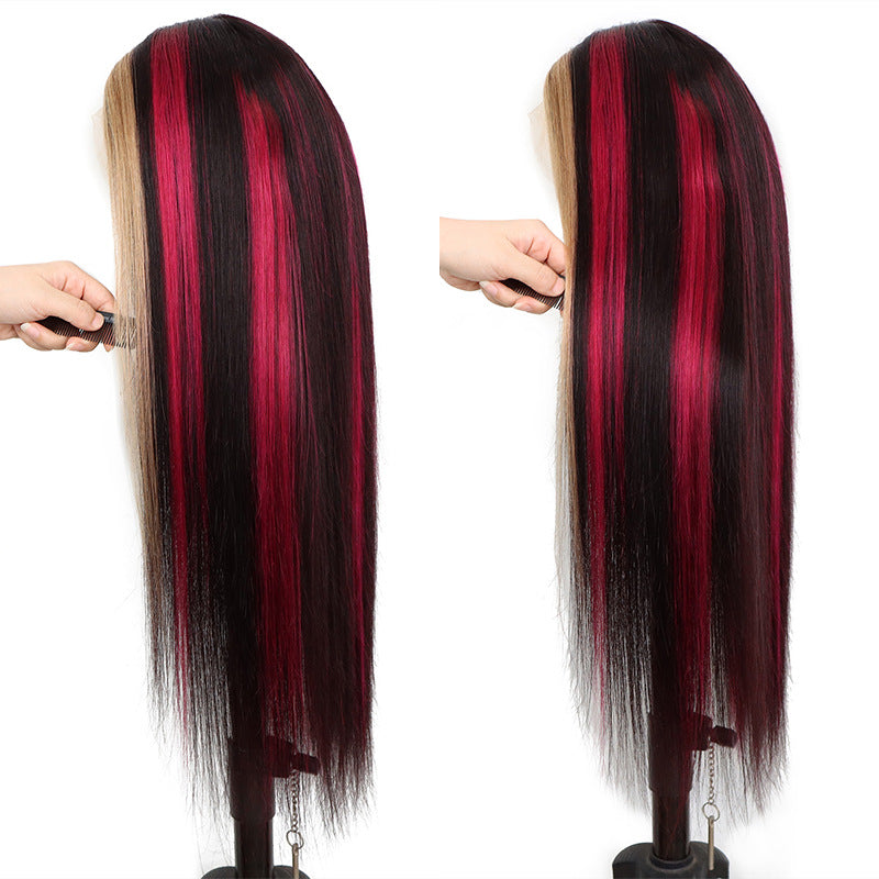 Ombre Color Straight Human Hair Wigs Lace Frontal Wigs √