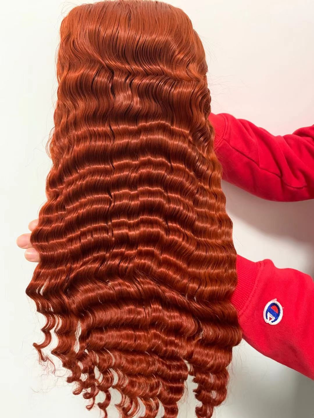Customized Colored Wig #99J Burgundy Color,#4 Brown Bolor, #350 Ginger color Deep Wave ,Water Wave Hair Wig Human Hair Wig √