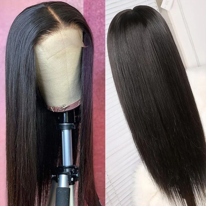 4x4 Lace Closure Wig 180% Density Straight Human Hair Wigs Pre-Plucked With Baby Hair √