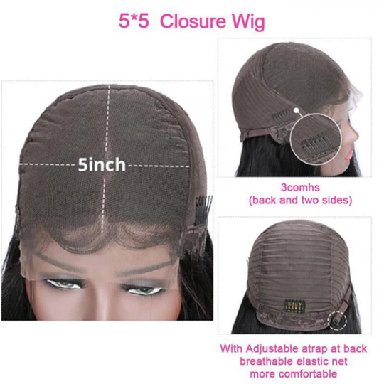 5x5 Lace Closure Wig Human Hair Wigs Body Wave Wig 30 Inch √