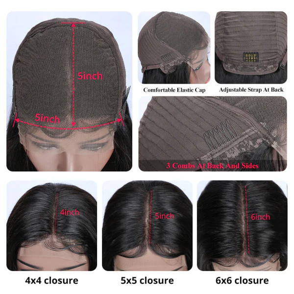 Long Closure Wig 5x5 Lace Closure Human Hair Wigs Straight Lace Wigs √