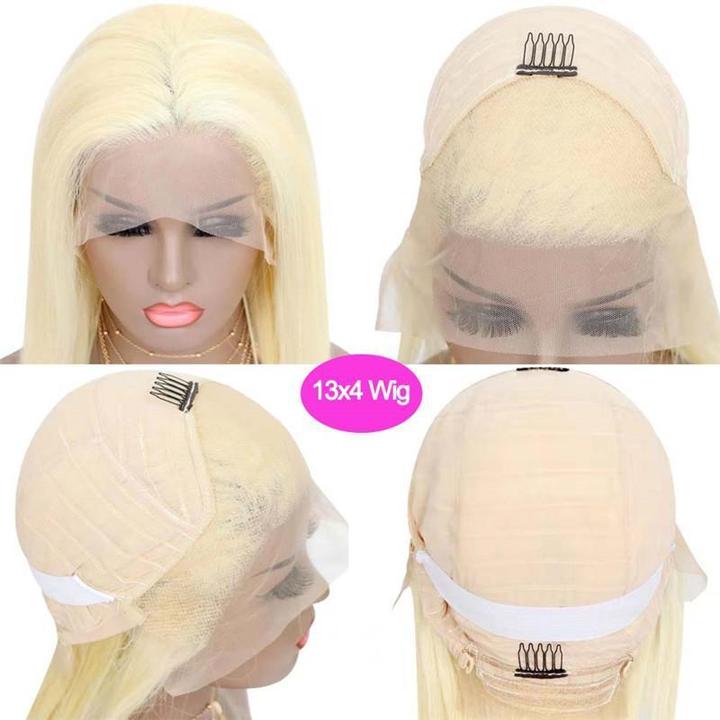 13×4 Honey Blonde 613 Color 10A Grade 613 Honey Blonde Body Wave Lace Front Virgin Human Hair Wigs √