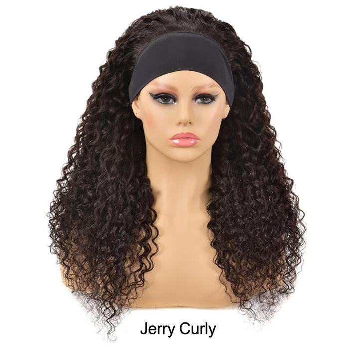 Headband Wig Long Hair Wigs Glueless Human Hair Wigs Natural Black Color Straight | Deep Wave| Body Wave| Water Wave| Jerry Curly| Kinky Curly √