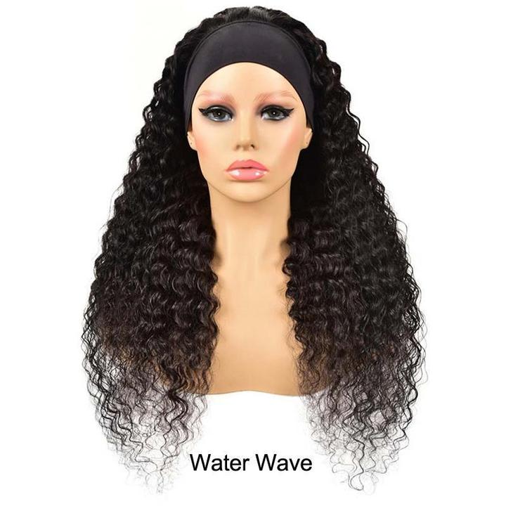 Headband Wig Long Hair Wigs Glueless Human Hair Wigs Natural Black Color Straight | Deep Wave| Body Wave| Water Wave| Jerry Curly| Kinky Curly √