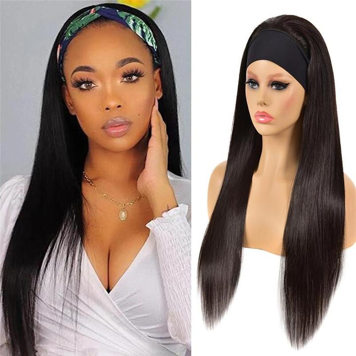 Headband Wig Long Hair Wigs Glueless Human Hair Wigs Natural Black Color Straight | Deep Wave| Body Wave| Water Wave| Jerry Curly| Kinky Curly √