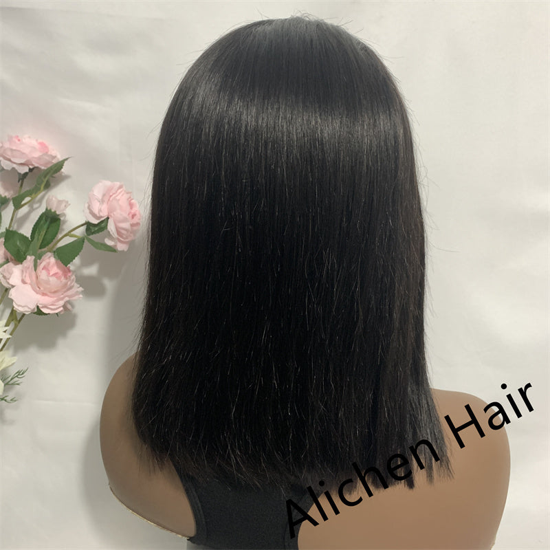Short Straight Human Hair Bob Wigs For Girls Lace Front Wigs Human Hair Wigs 150% Density Middle Part √