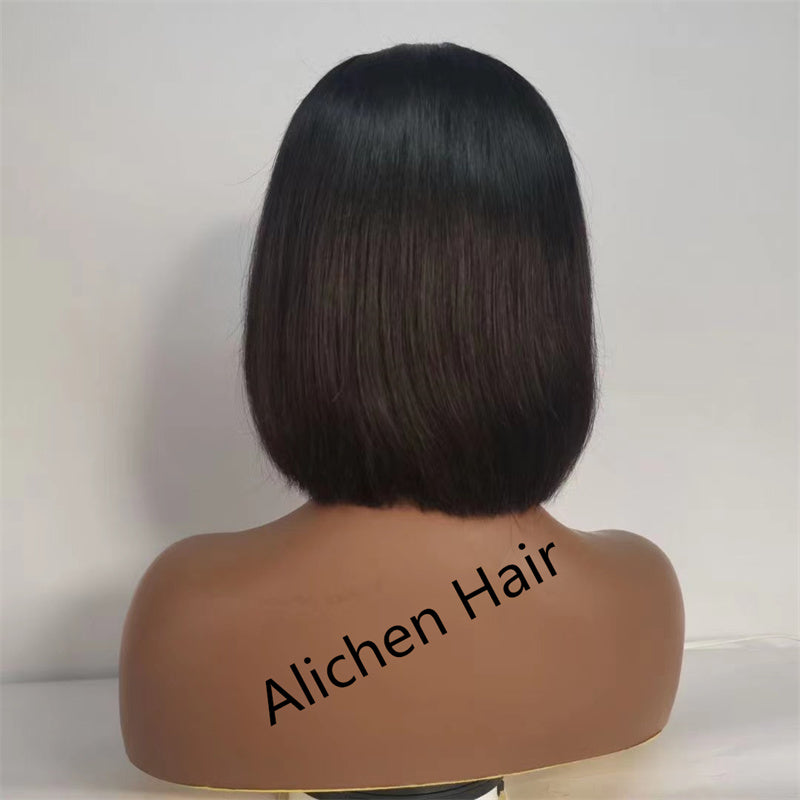 Straight Bob Wig with Bangs Human Hair Wigs 150% Density √