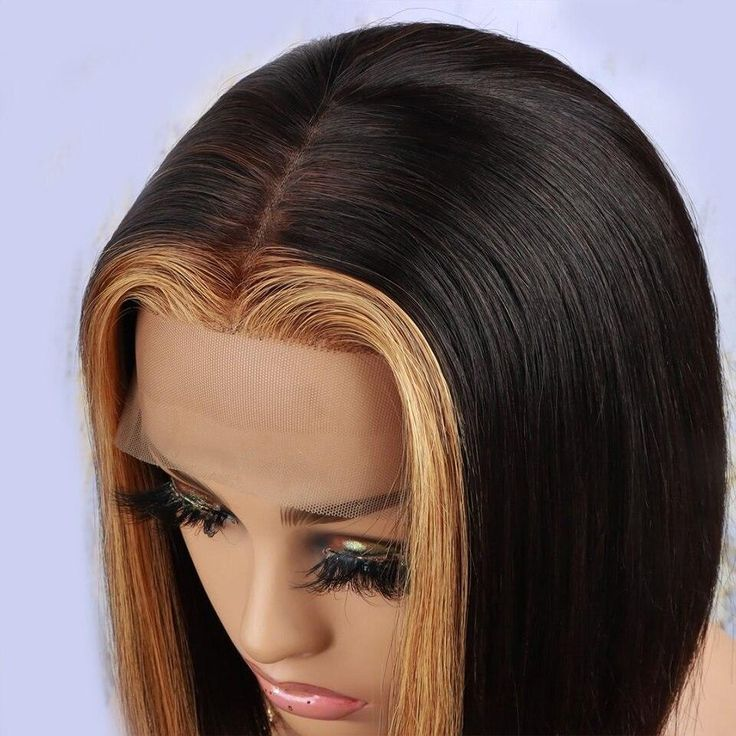 1B/27 Color Short BoB Wig Honey Blonde Straight Short Wig T Part Lace Cheap Wigs √