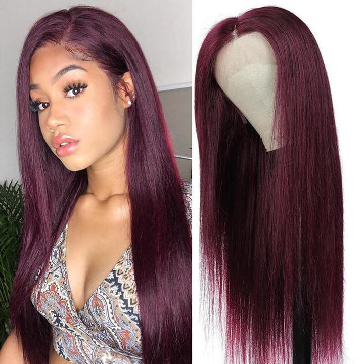 Amazing! Pre Colored #99J Burgundy Frontal Wig | Perfect Color √