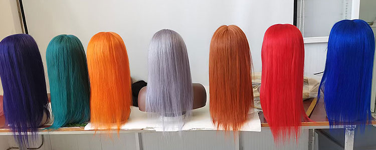 13×4 Pre-plucked Customized Color Human Hair Wigs Straight Lace Frontal Wig √