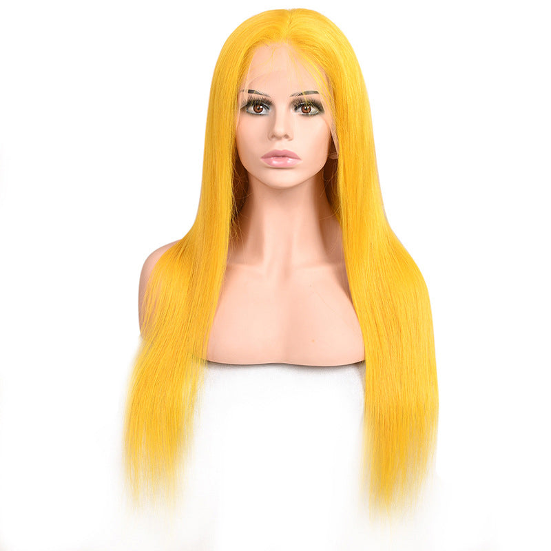 13×4 Pre-plucked Customized Color Human Hair Wigs Straight Lace Frontal Wig √