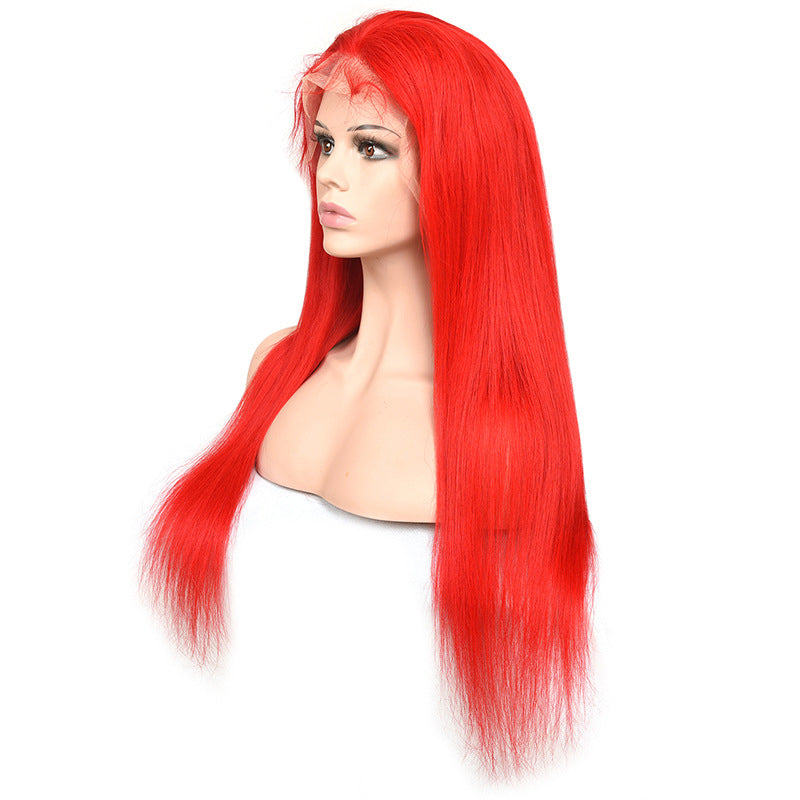 13×4 Pre-plucked Customized Color Human Hair Wigs Straight Lace Frontal Wig √