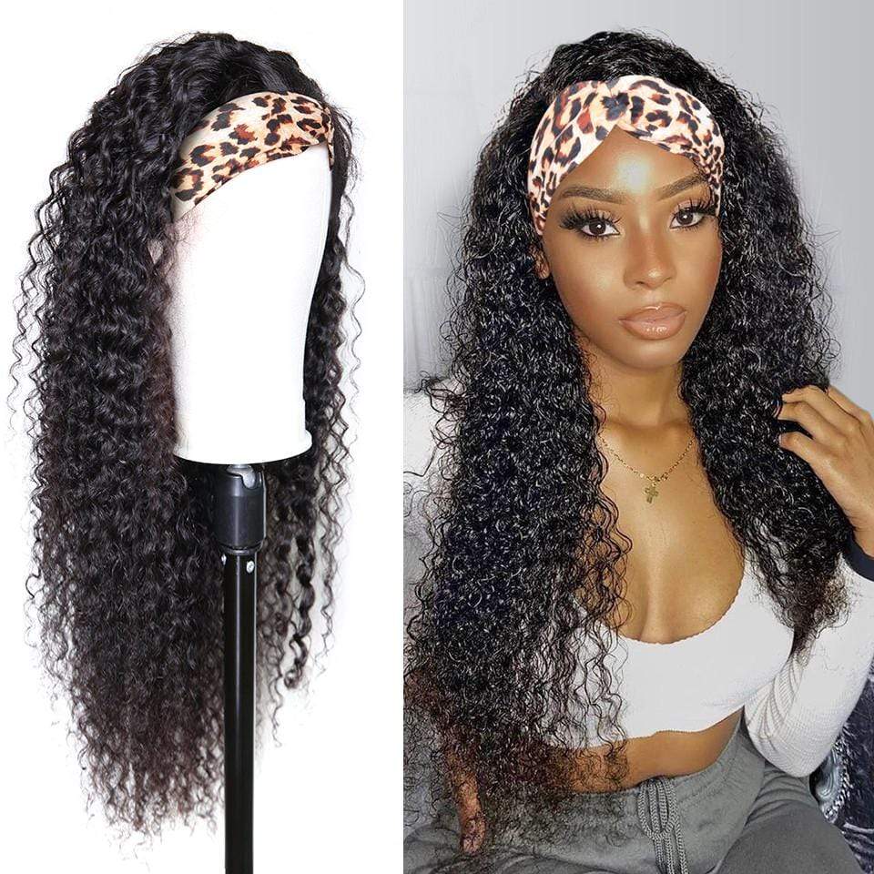 Remy Hair Best Long Curly Hair Headband Wigs And Bangs Wigs Human Hair Glueless Wigs Natural Black Youth Series √
