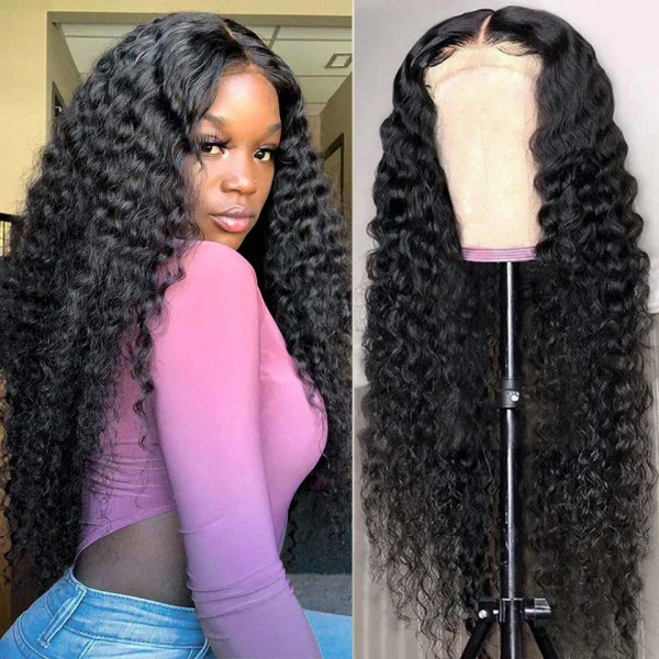 Deep Wave Wig Pre Plucked Affordable Human Hair Lace Front Wigs 5x5 Lace Closure Wigs √
