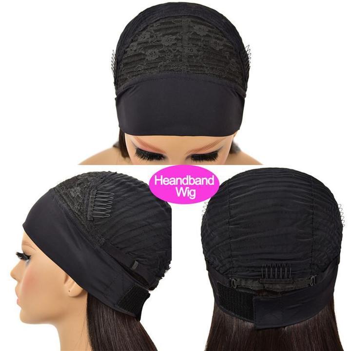 Headband Wigs Deep Wave Human Hair Wigs with Headbands 150% 180% 210% 250% Density √