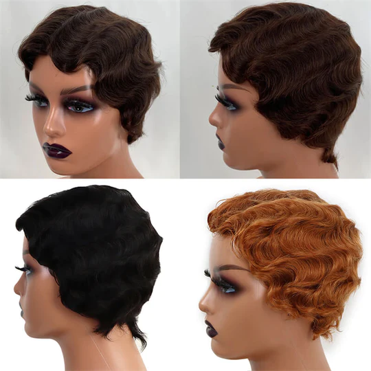 Human Hair Wigs Colored Wigs Cheap No Lace Wigs √