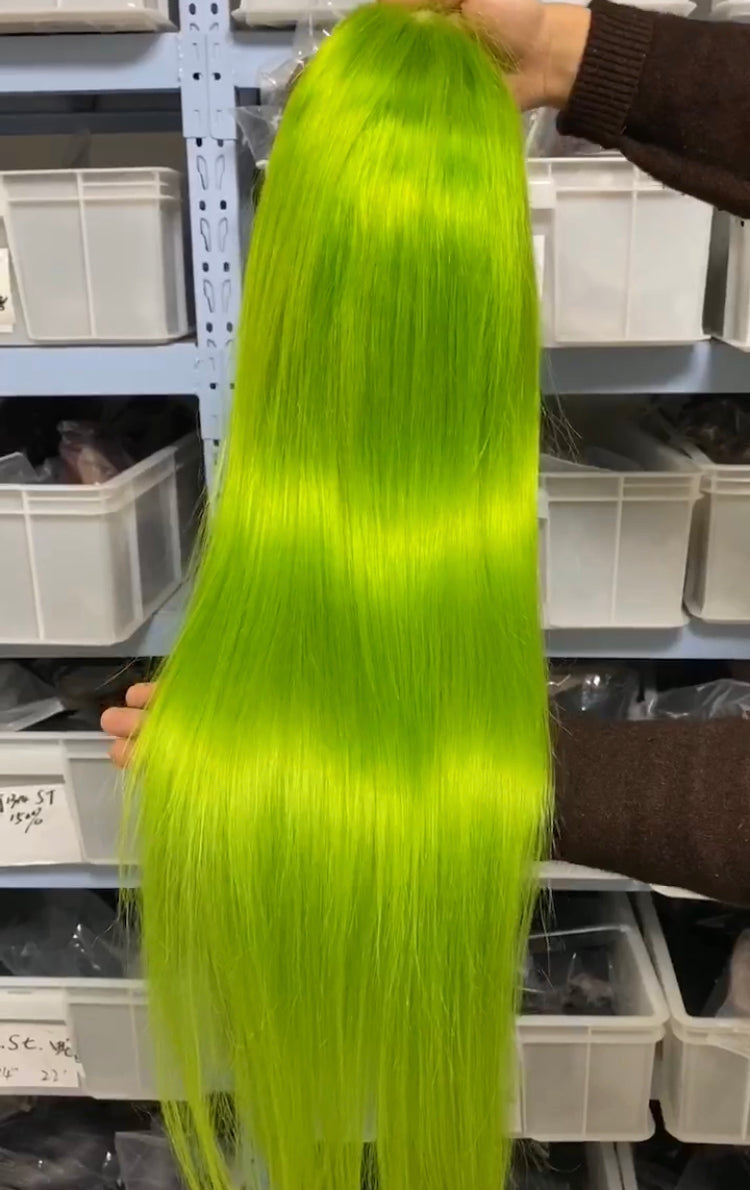 13×4 Pre-plucked Customized Color Human Hair Wigs Straight Lace Frontal Wig √