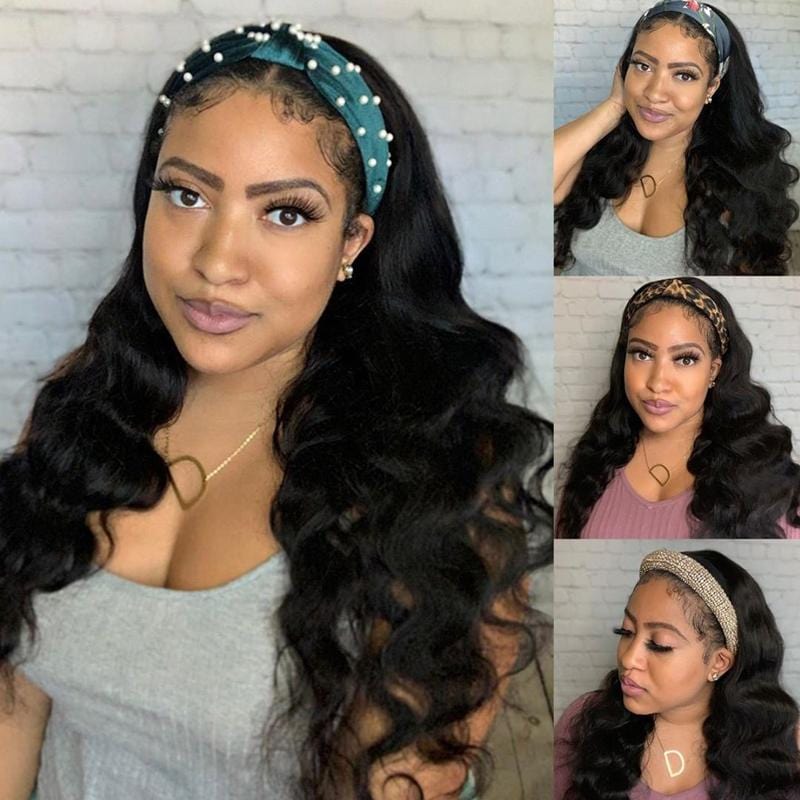 Remy Hair Best Long Hair Headband Wigs Human Hair Glueless Wigs Natural Black Youth Series √