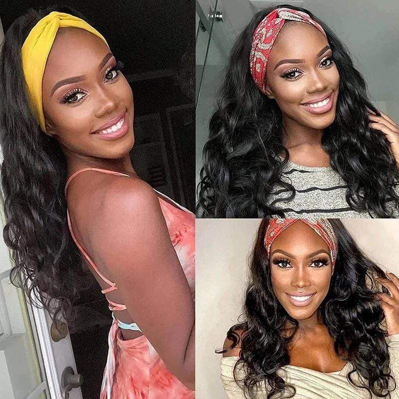 Remy Hair Best Long Hair Headband Wigs Human Hair Glueless Wigs Natural Black Youth Series √