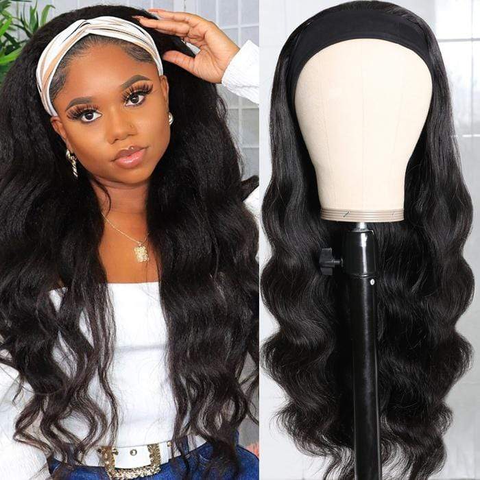 Remy Hair Best Long Hair Headband Wigs Human Hair Glueless Wigs Natural Black Youth Series √
