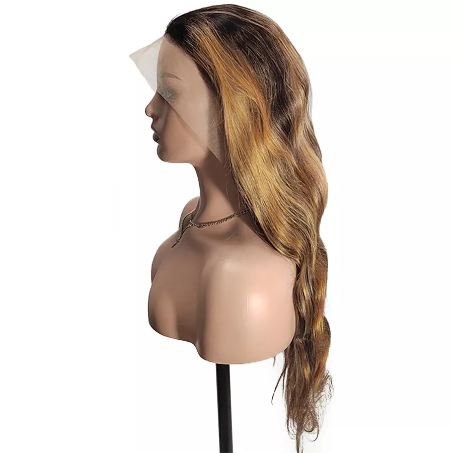 Ombre Highlight Wig Body Wave 13x4 Lace Front Wigs Human Hair Honey Blonde Colored P4/27 Pre-plucked With Baby Hair √