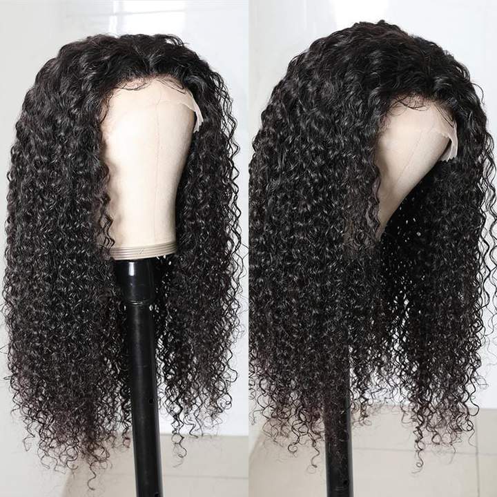 13x4 Lace Front Wigs Virgin Hair Kinky Curly Lace Wigs Natural Black Color √