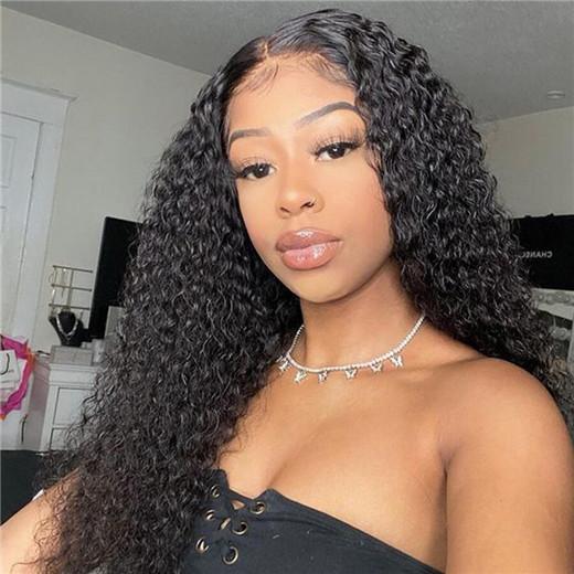Jerry Curly 4x4 Closure Wig Natural Hairlines 210% Density Lace Closure Thick Wigs √