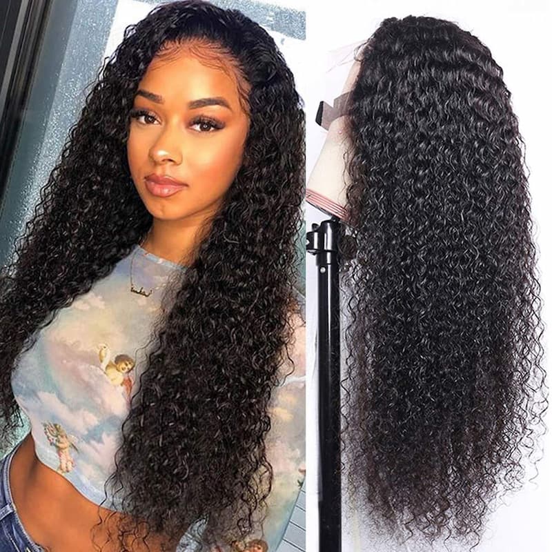 Jerry Curly 13x4 Lace Frontal Wig 250% Density 100% Human Hair Wigs √