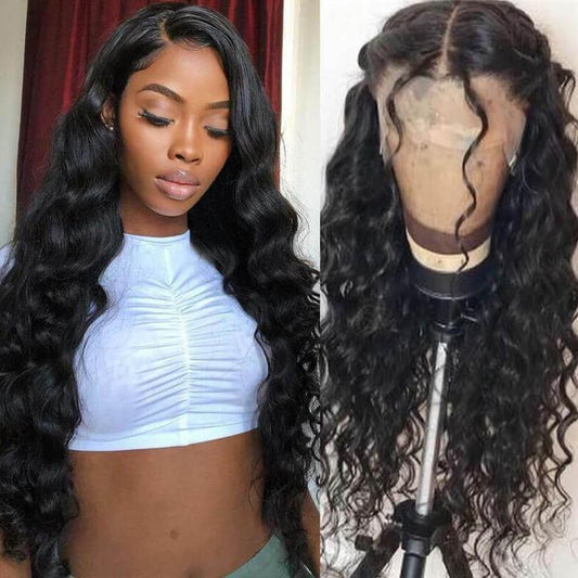 Loose Wave Wig Swiss Lace Frontal Wig 150% Density 13*4 Lace Front Wig Brazilian Hair √