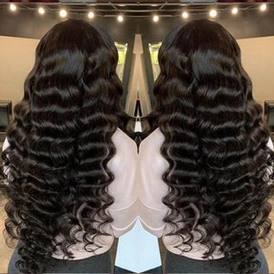 High Density 100% Human Hair Wigs Loose Deep 13x4 Lace Frontal Wig √