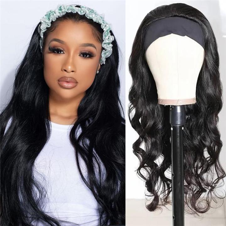 Headband Wig Long Hair Wigs Glueless Human Hair Wigs Natural Black Color Straight | Deep Wave| Body Wave| Water Wave| Jerry Curly| Kinky Curly √