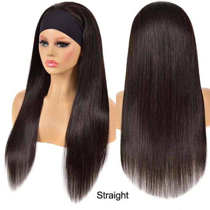 Headband Wig Long Hair Wigs Glueless Human Hair Wigs Natural Black Color Straight | Deep Wave| Body Wave| Water Wave| Jerry Curly| Kinky Curly √