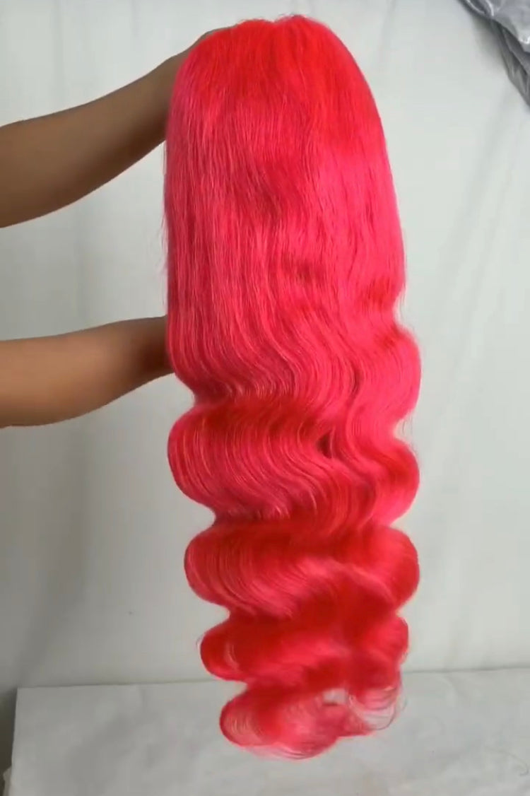 13×4 Pre-plucked Customized Color Human Hair Wigs Straight Lace Frontal Wig √