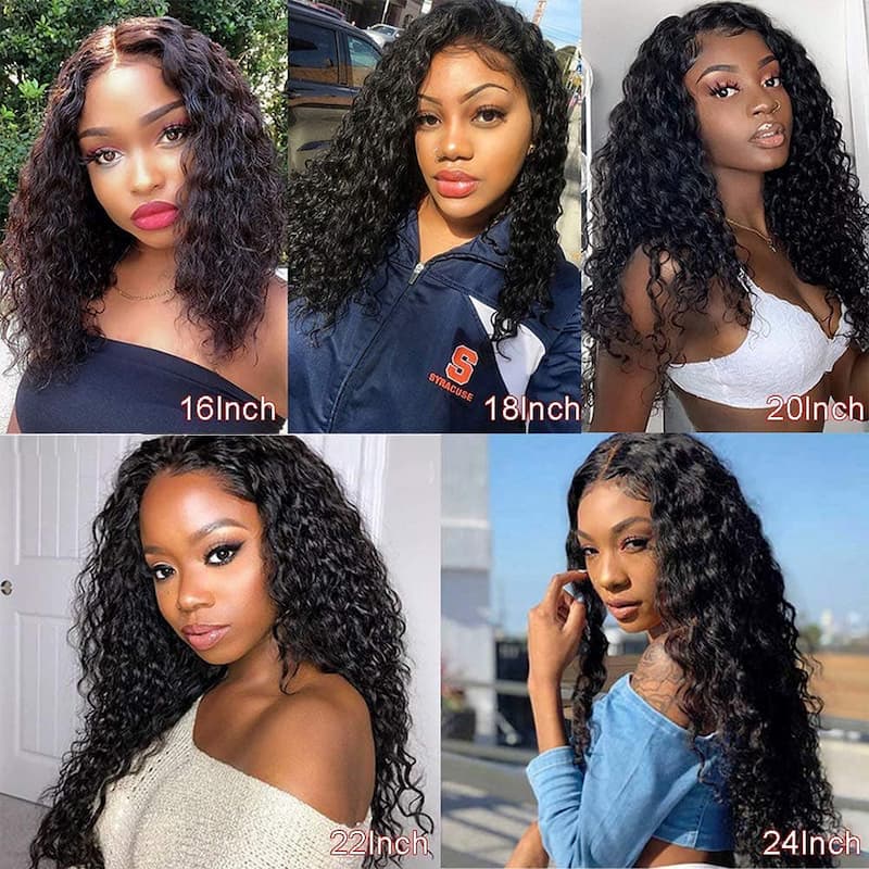 High Density Water Wave 13x4 Lace Frontal Wig 100% Human Hair Wigs √