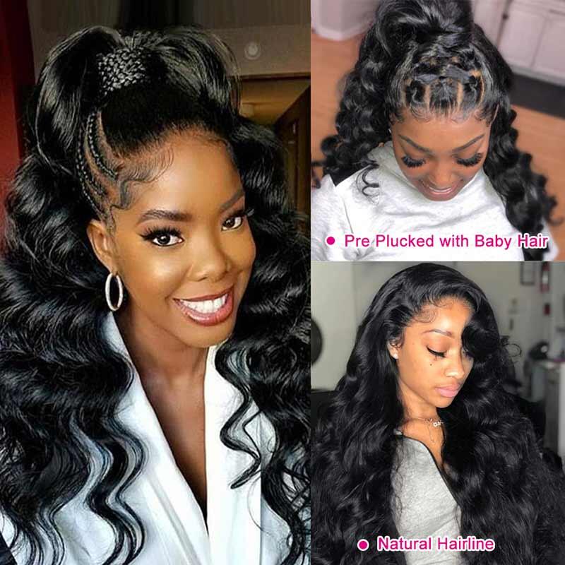 Loose Wave Lace Closure Wigs 4X4 Lace Closure Human Hair Wig Can Be Dyed Permed √