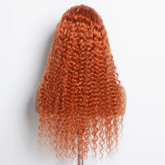 Curly Hair Wigs Ginger Color Human Hair Wigs 250% 210%