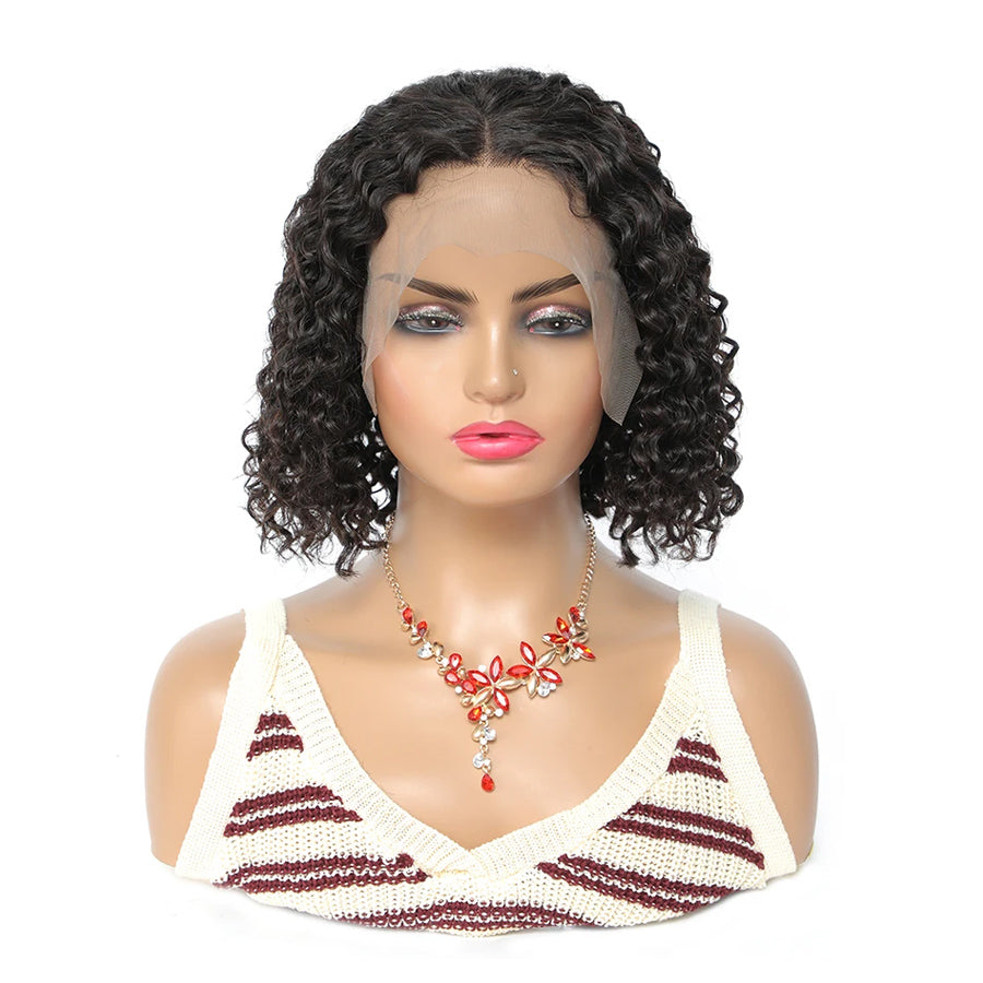 Cheap Brazilian Curly Bob Wigs Human Hair Lace Wigs Short Curly Wig 13x4 Lace Glueless For Women √