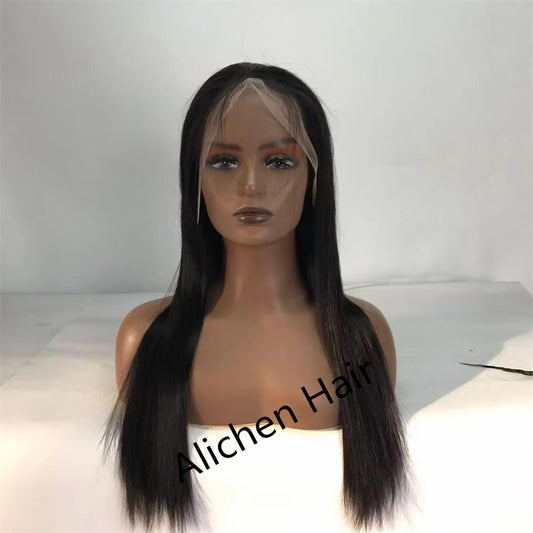 High Density Natural Black Color 13x4 Lace Wig Straight Hair wigs √