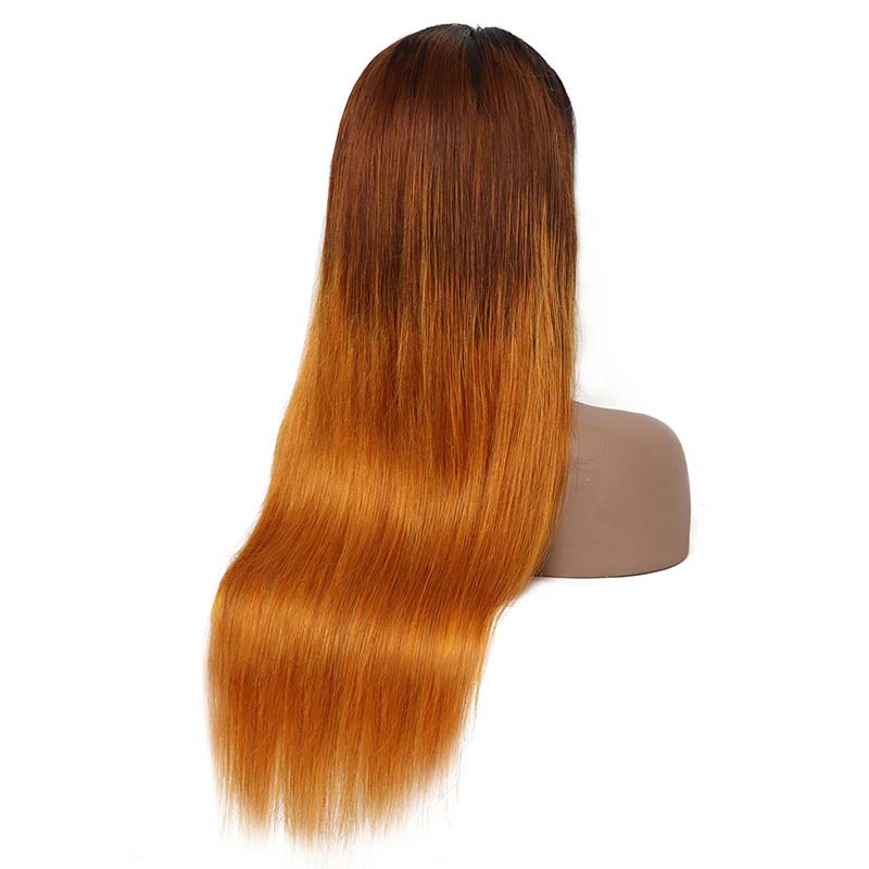 T1B/4/27 Ombre Color Human Hair Wigs Straight Lace Frontal Wigs √