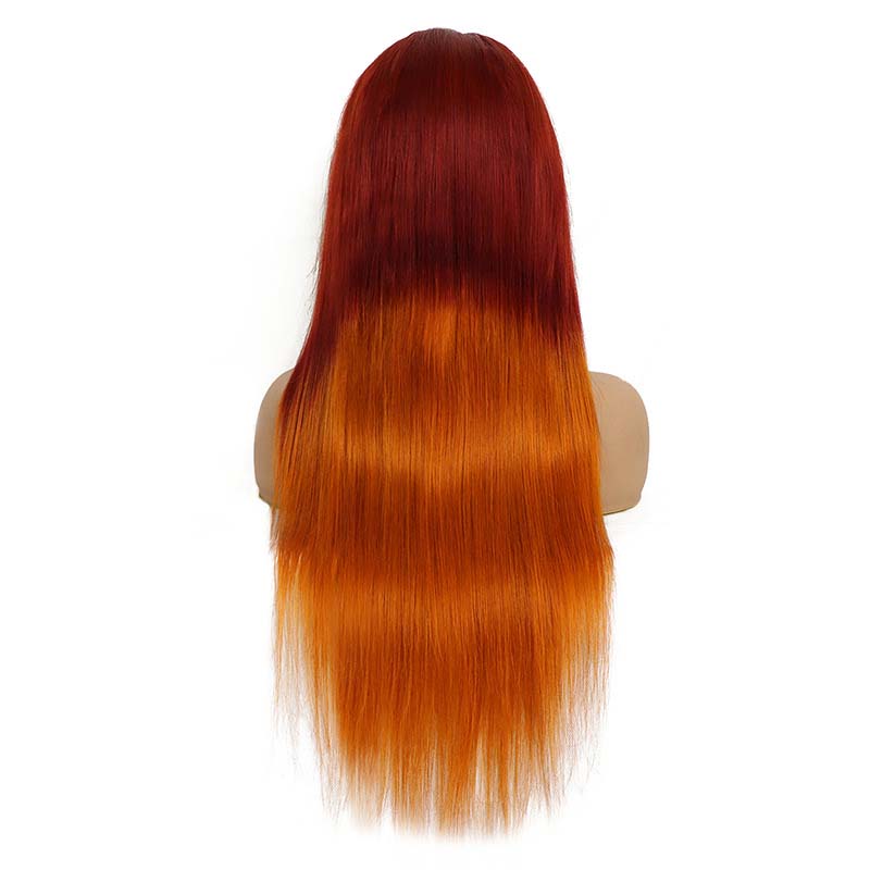 Ombre Color Straight Human Hair Wigs Lace Frontal Wigs √