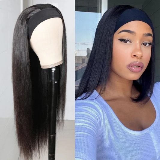 Headband Wig Long Hair Wigs Glueless Human Hair Wigs Natural Black Color Straight | Deep Wave| Body Wave| Water Wave| Jerry Curly| Kinky Curly √