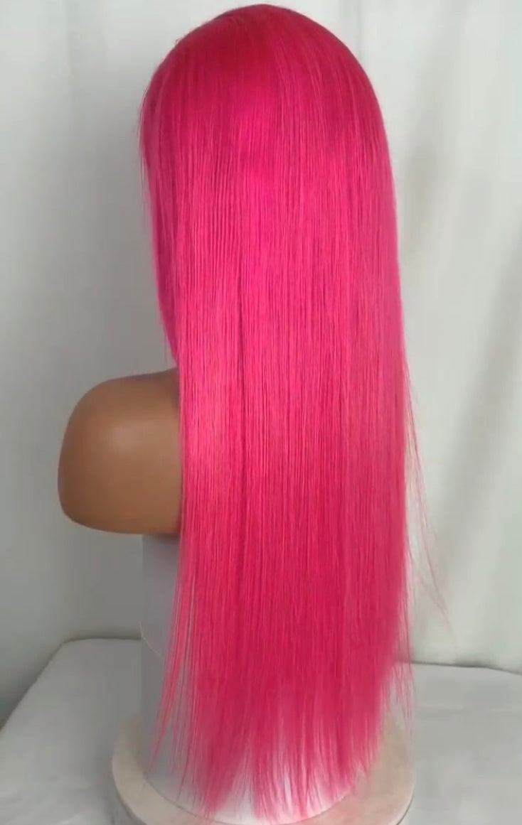 13×4 Pre-plucked Customized Color Human Hair Wigs Straight Lace Frontal Wig √