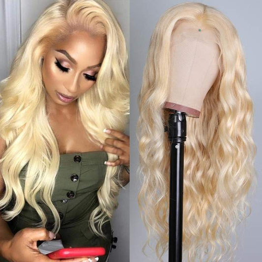 13×4 Honey Blonde 613 Color 10A Grade 613 Honey Blonde Body Wave Lace Front Virgin Human Hair Wigs √