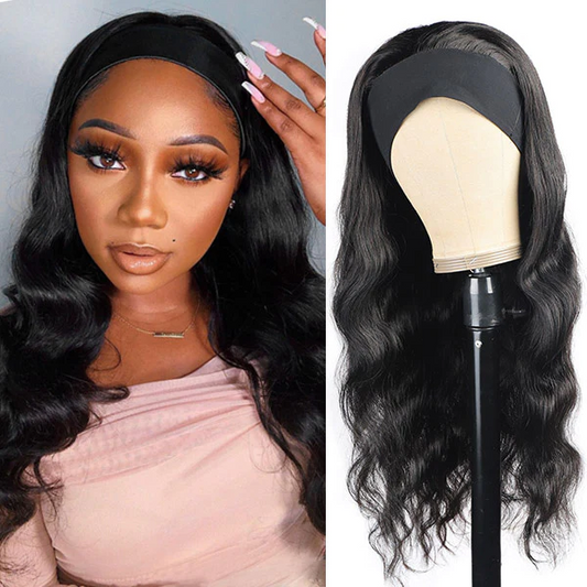 Headband Wigs Body Wave Human Hair Natural Color Glueless Virgin Unprocessed Natural Black Color  √
