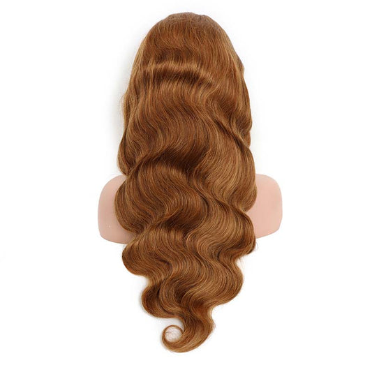 Body Wave Hair Lace Wigs #8 Chestnut Brown Color Lace Frontal Wig